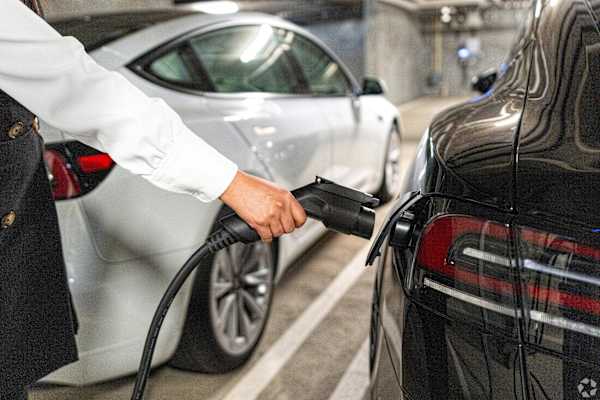 a man is refueling a car at a gas station